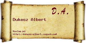 Dukesz Albert névjegykártya