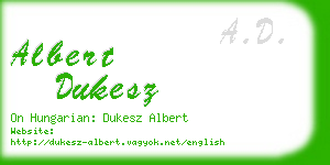 albert dukesz business card